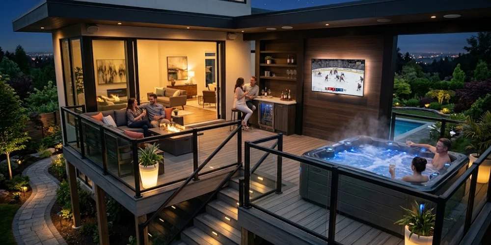 Entertainment Deck with Outdoor TV