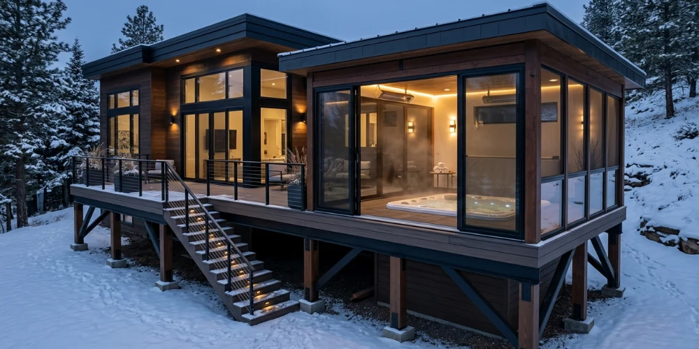 Fully Enclosed Hot Tub Pavilion Deck