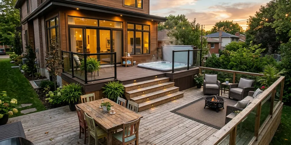 Two-Level Deck with Dedicated Spa Zone