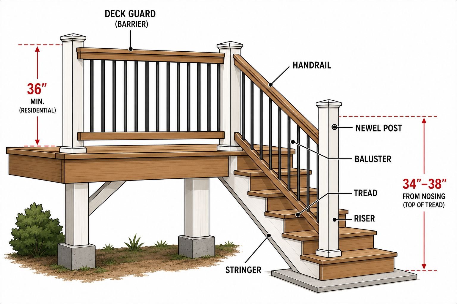 Railing vs. Guard vs. Deck Handrail Why the Terms Get Confused