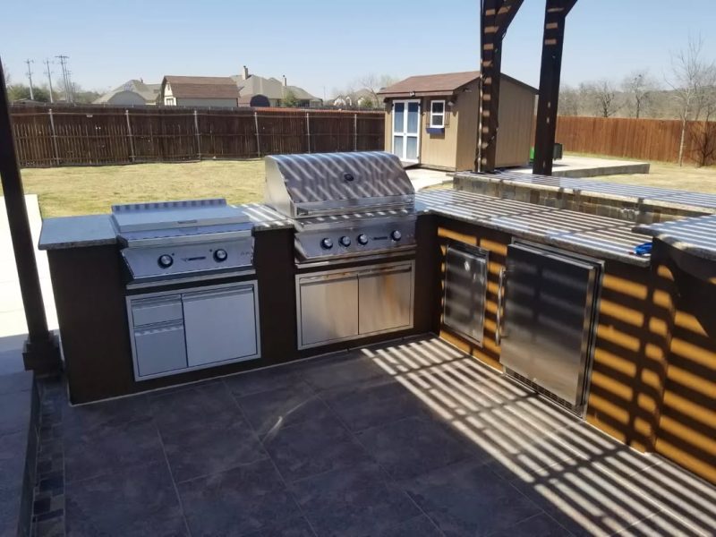 After and before pics. Did a little retrofitting to an existing outdoor kitchen. Bigger grill,