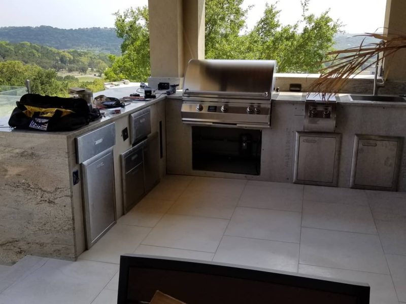Another outdoor kitchen coming together. Tile on the inside should be done today. Grout Monday.