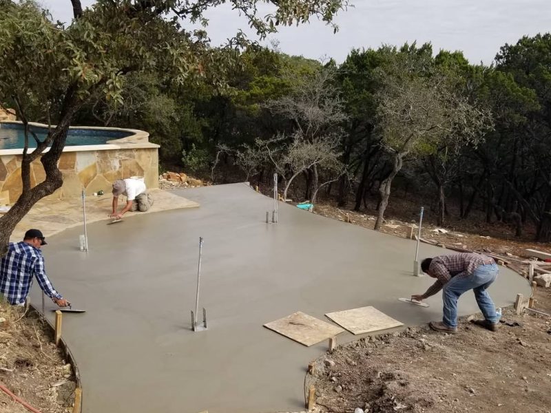Concrete poured today. Next up is sitting wall and a flagstone overlay. Deck finally gets start (1)