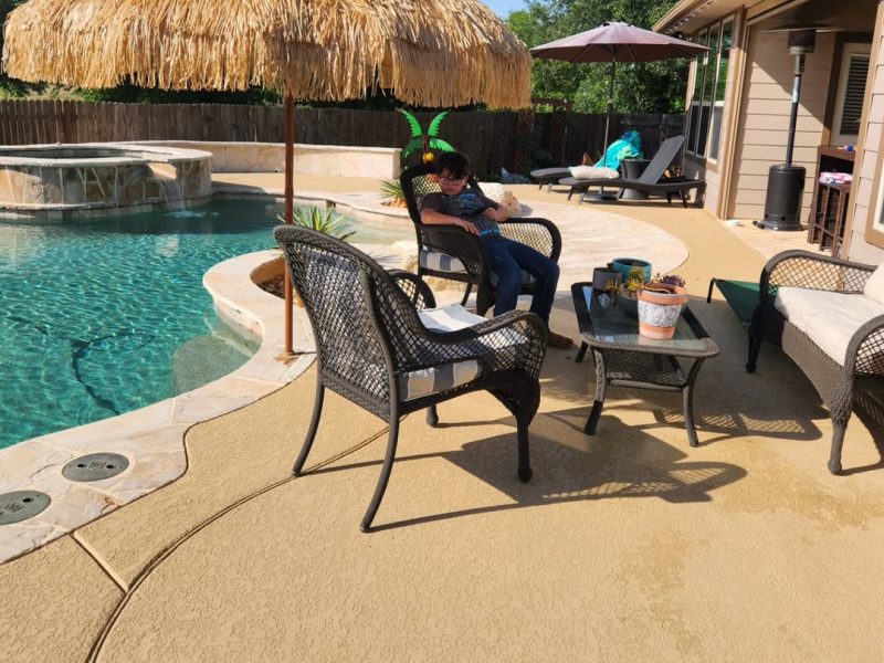Little pool side Cabana and kitchen. Coming along. Stone work around the kitchen will wrap up S